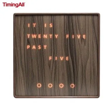Englische LED-Wortuhr aus Holz